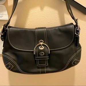 Coach Shoulder Bag - Black Leather